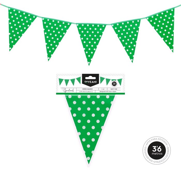 GUIRNALDABANDERINES DOTS VERDE Y BLANCO 3