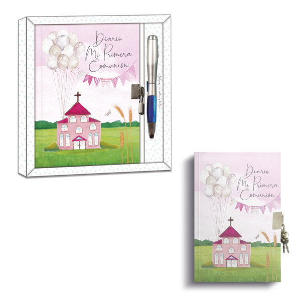 DIARIO COMUNION NIÑA + BOLIGRAFO LINTERNA