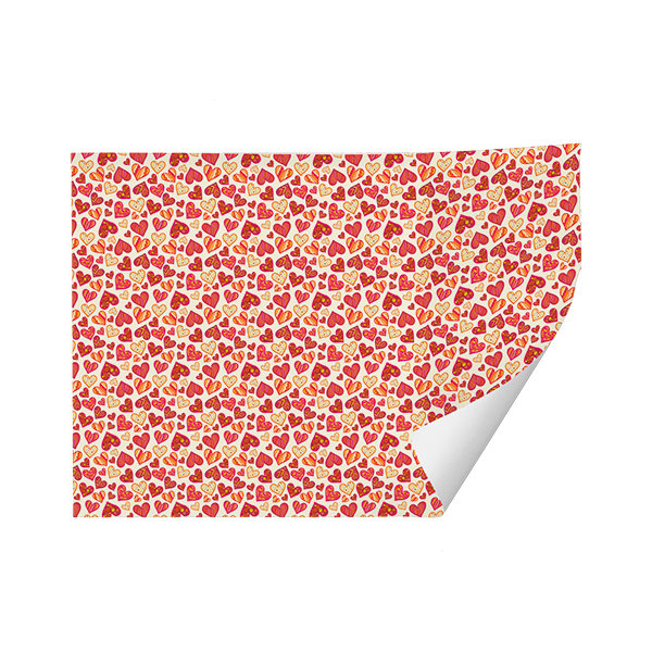 PAPEL REGALO 70 X100 CM CORAZONES COLORES 9