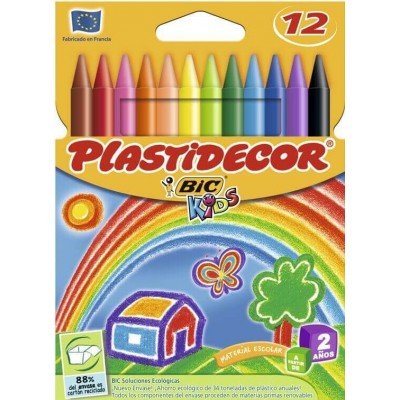 CERA PLASTIDECOR C/12 COLORES SURTIDOS NUEV