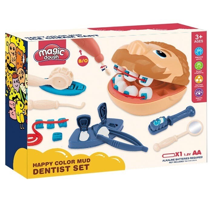 CONJUNTO PLASTILINA DENTISTA 12 X 10 X 8 CM.